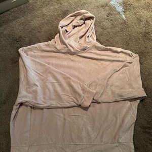 Fabletics Cropped Pastel Pink Velour Hoodie